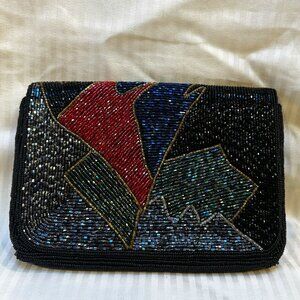 NEW! LOVELY FULLY BEADED AND LINED CLUTCH / SHOULDER BAG